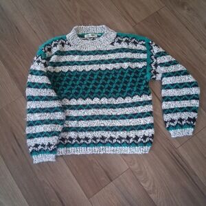 Vintage 1970 Crewneck Colorful Pullover Sweater Chunky Knit Fuzzy TQ Coogi Style